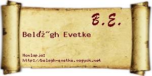 Belágh Evetke névjegykártya